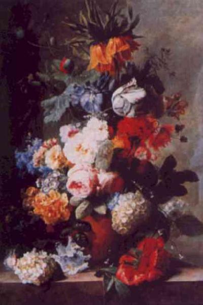 Jan van Huysum Still Life of Flowers in a Vase on a Marble Ledge Sweden oil painting art